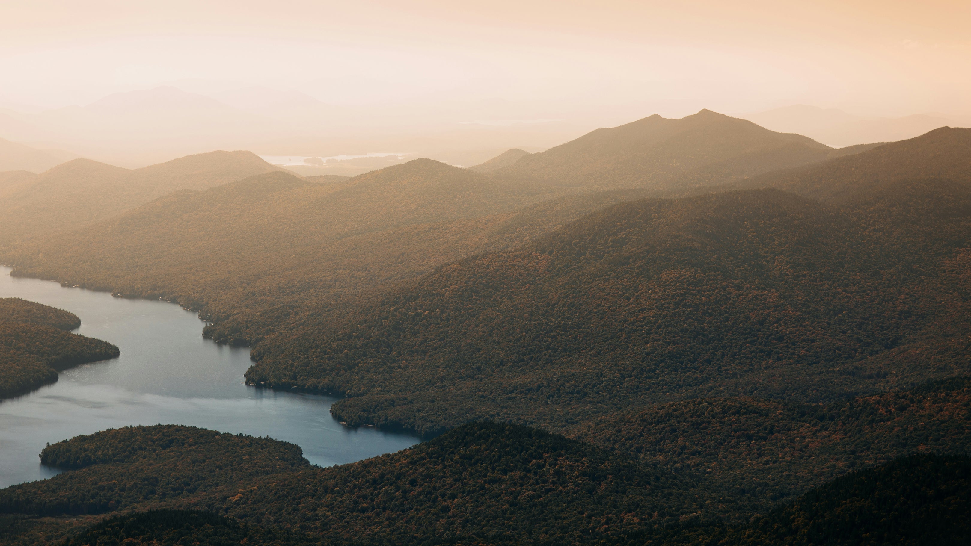 atmospheric landscape photo or mountains and river