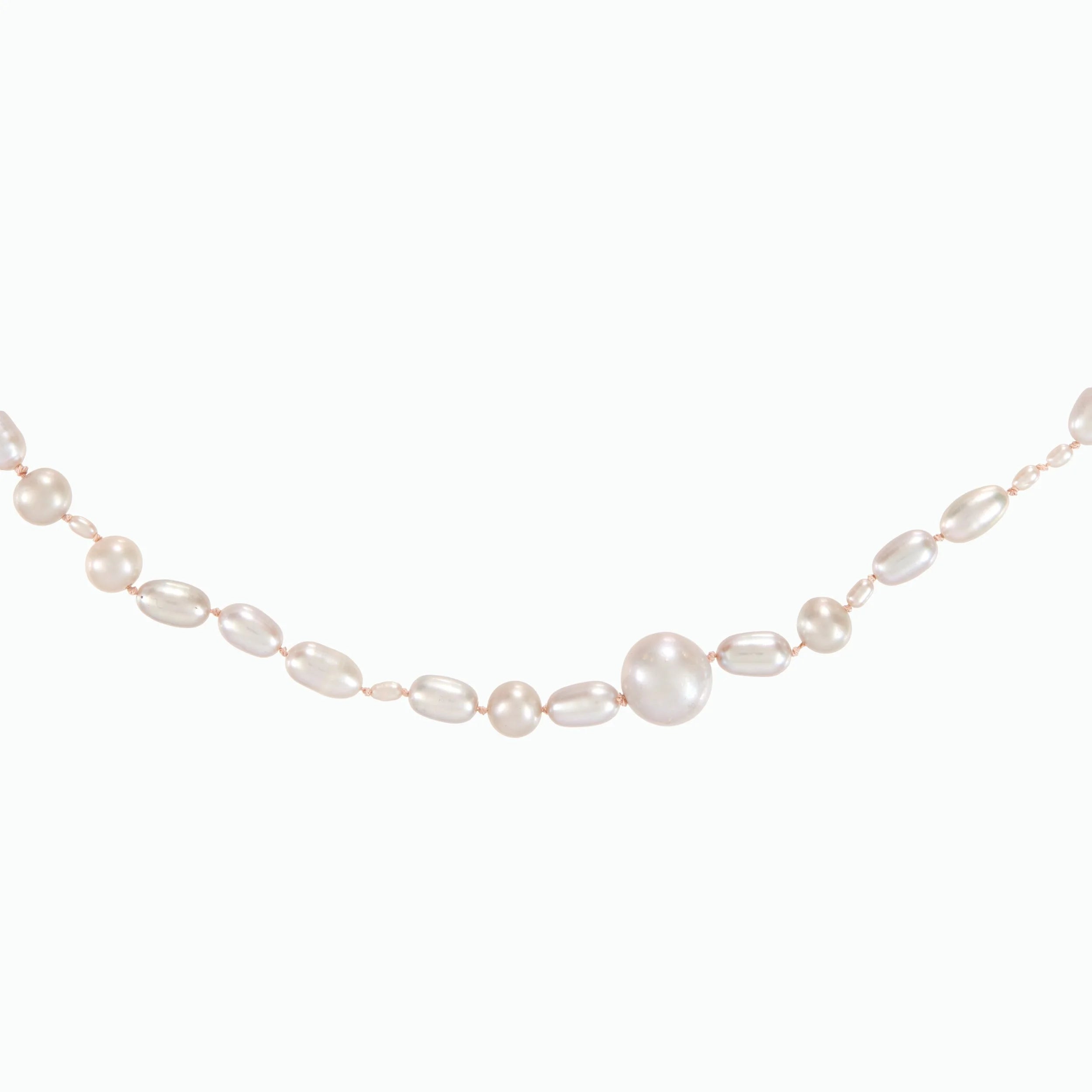 Pearl necklace on a white background