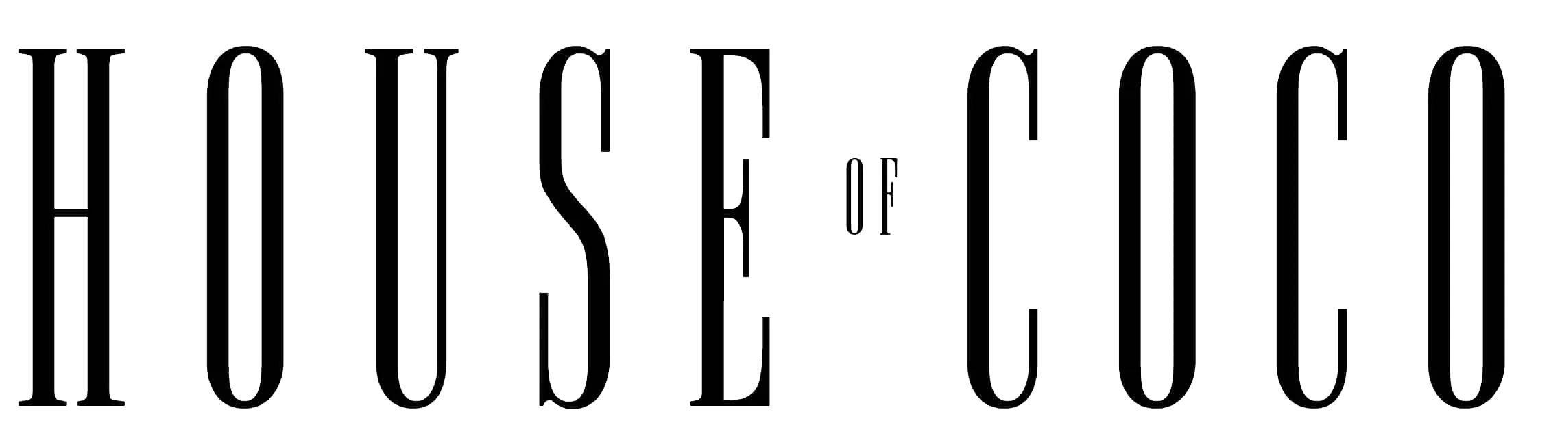 Black 'House of Coco' logo on a white background