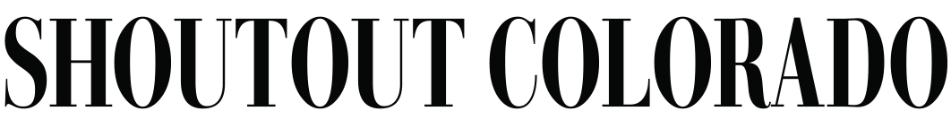 Logo 'SHOUTOUT COLORADO' in black on a clear background