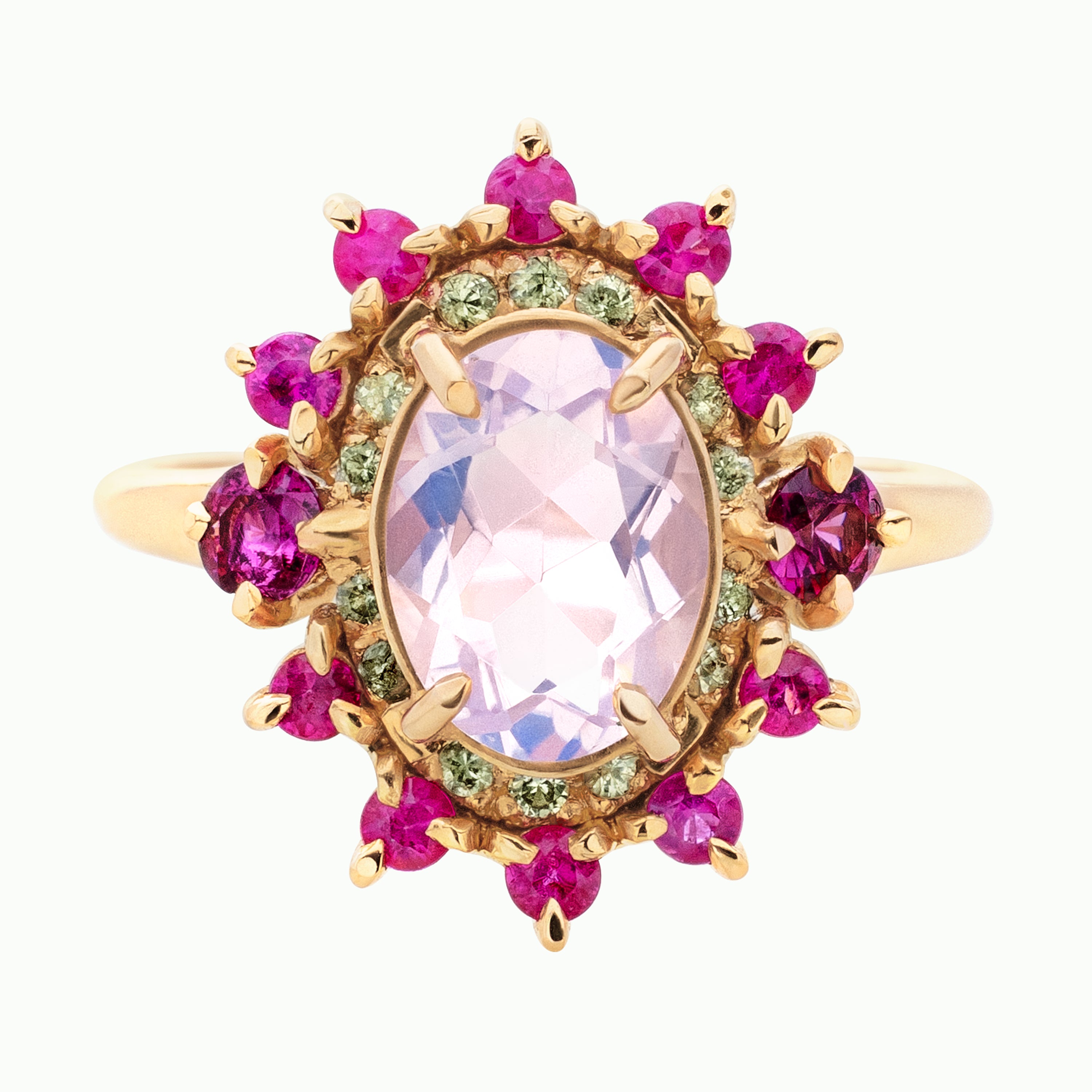FLORA: Quartz, Ruby, Sapphire, and Garnet Ring