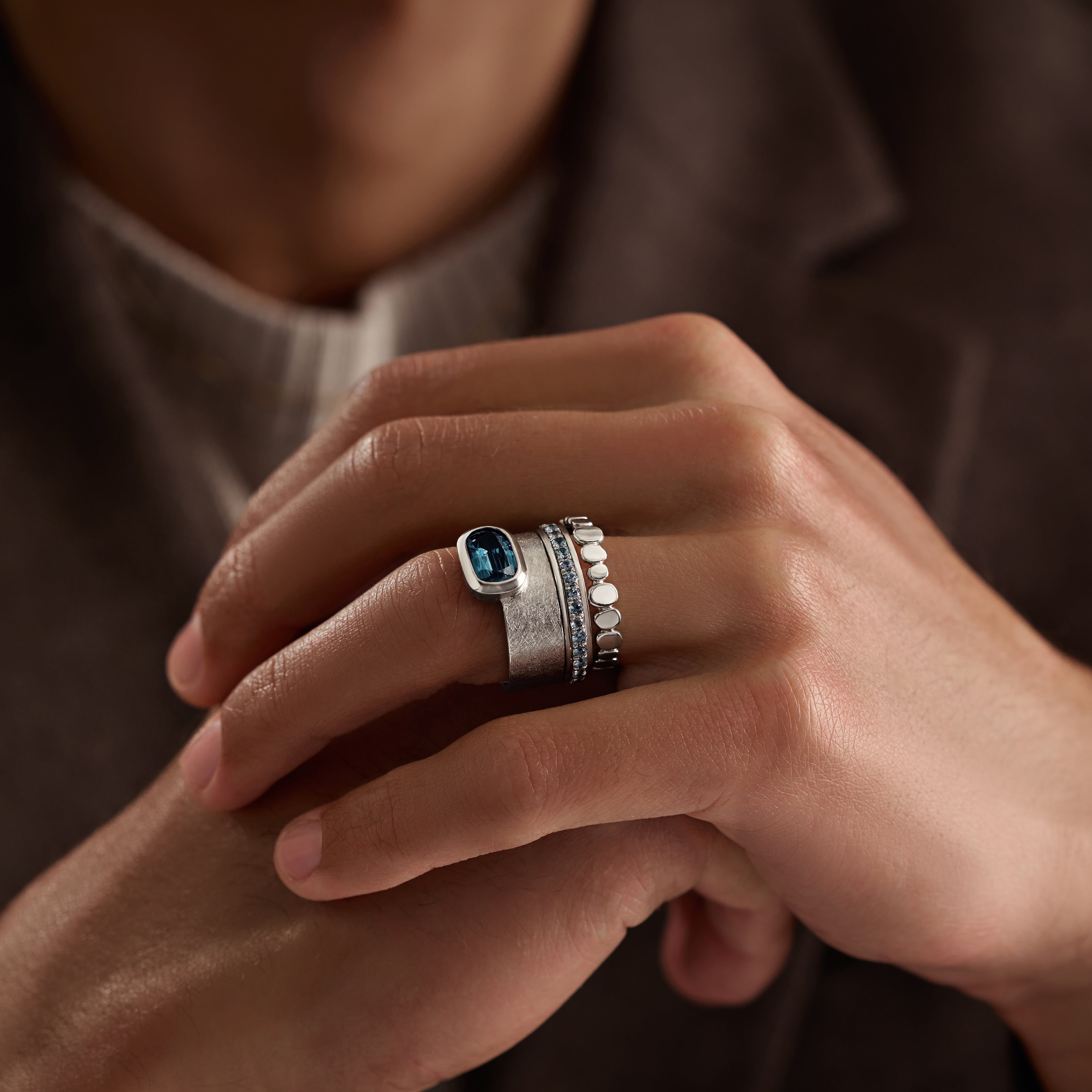 ECLIPSE: Wide Spinel Solitaire Band