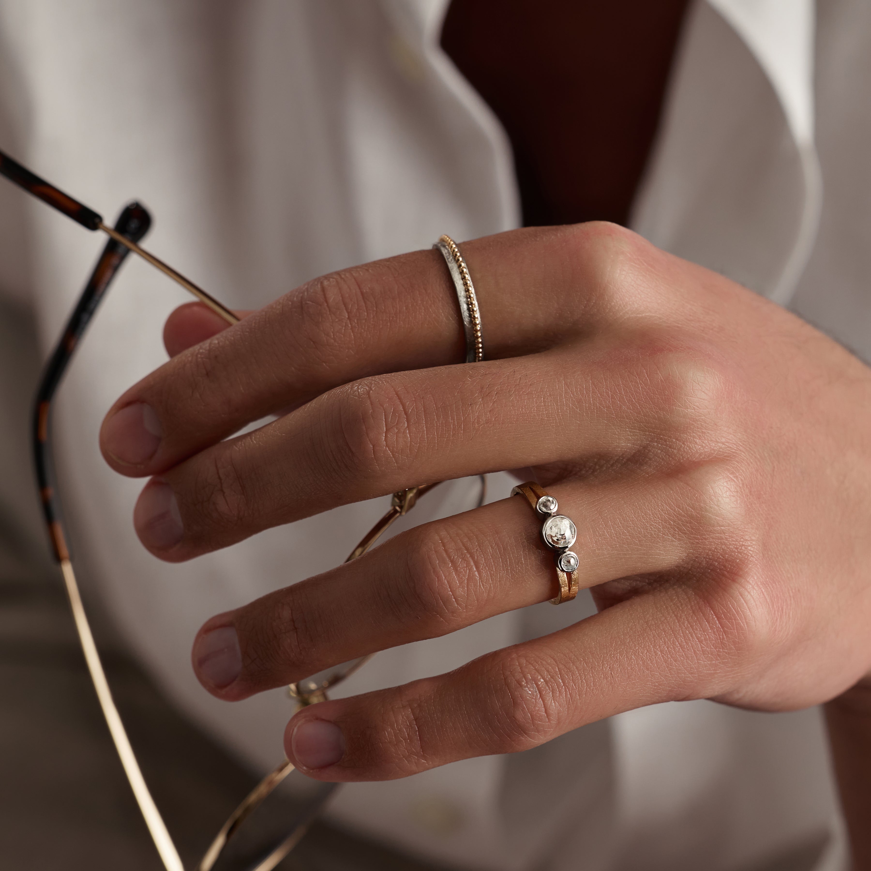 GLACIER: Diamond Three-Stone Ring